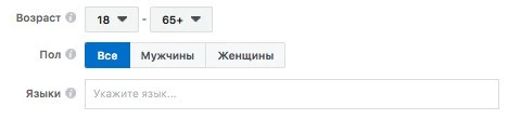 Как выглядит настройка таргетинга по возрасту?