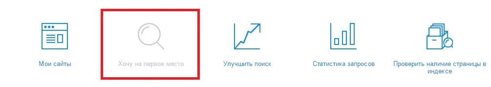 Кнопка "Хочу на первое место": SEO продвижение сайта