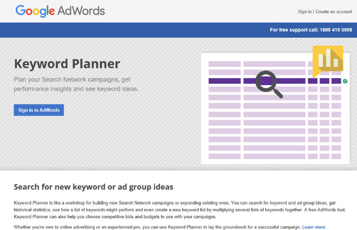 Продвижение англоязычных сайтов в Google: Google Keyword Planner